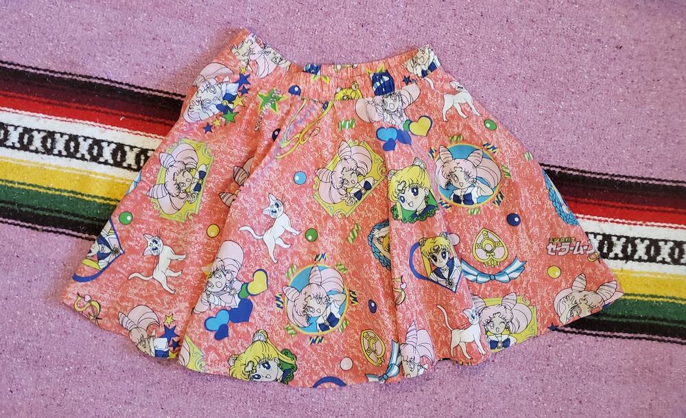 Vintage Sailor Moon Fabric Custom Skirt